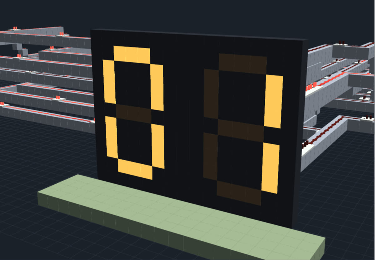 00–59 lamp clock in the 3D viewer